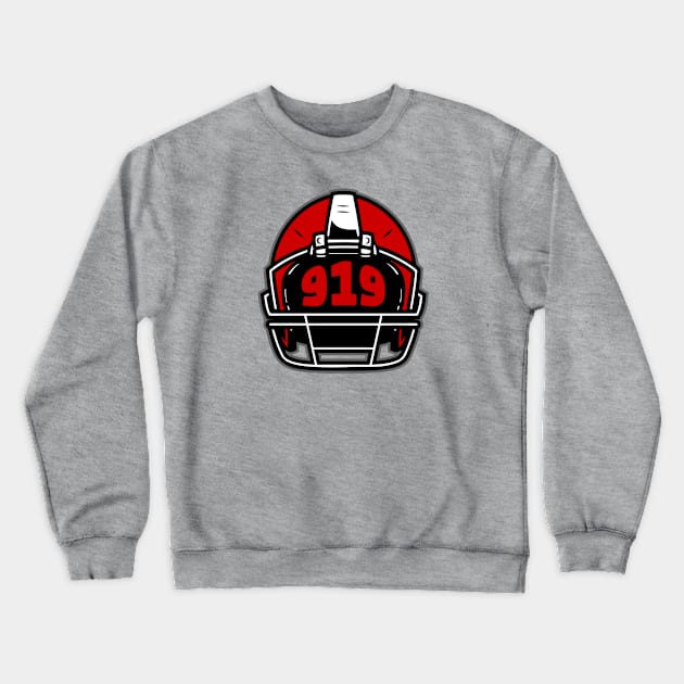 Retro Football Helmet 919 Area Code Raleigh North Carolina Football Crewneck Sweatshirt by SLAG_Creative